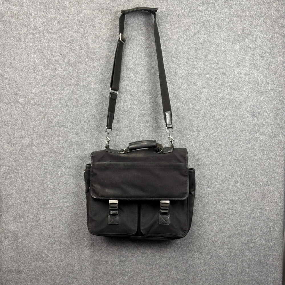 Coach Black Nylon Leather Messenger Bag Briefcase Laptop Bag 6410 Mens Womens